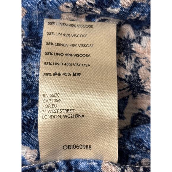 Free People Pattern Play Mini Dress Blue Size M Smocked Short Sleeves Feminine - Picture 7 of 7